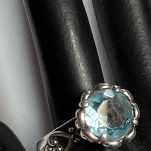 Brighton signed, blue topaz sterling silver ring. - Picture 6 of 8